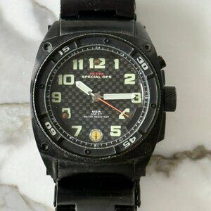 MTM SPECIAL OPS Black Quartz Men's Wristwatch with Case & Papers Authentic
